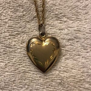 Gold heart locket necklace